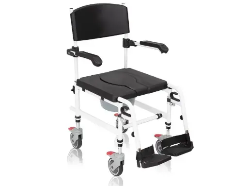 [CA6209L] ALUMINIUM COMMODE SHOWER CHAIR ADJUSTABLE