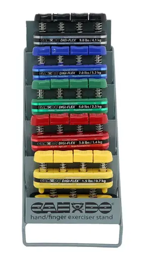 [100749] CANDO DIGI-FLEX HAND/FINGER EXERCISER, 5 PIECE SET W/METAL D ISP